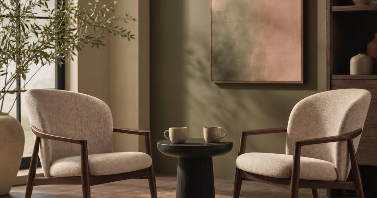 Two partners listening to each other at a kitchen table
